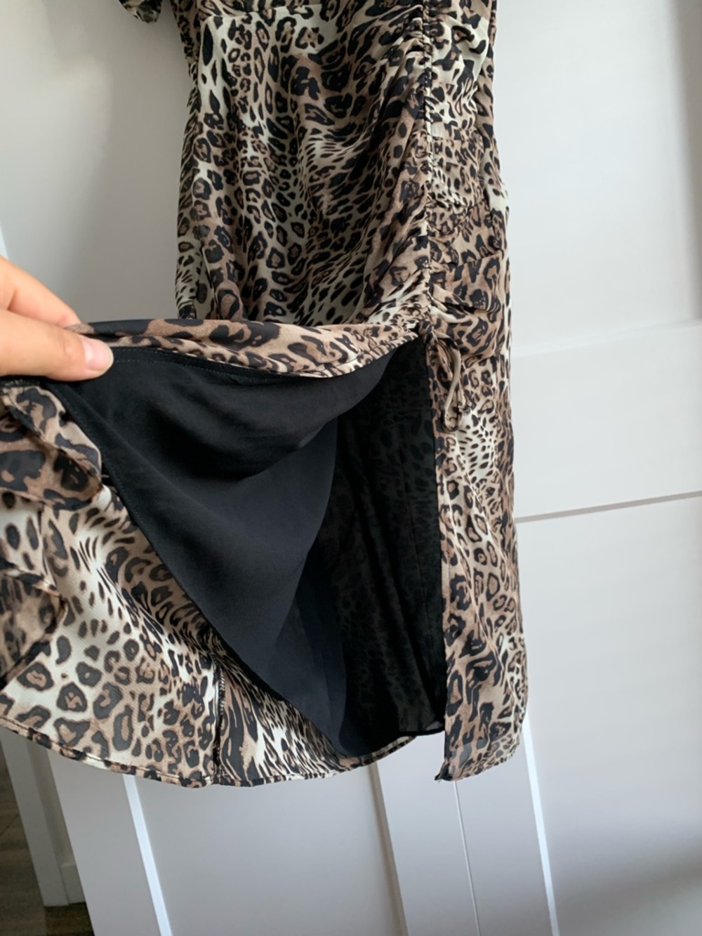 Anthropologie ASTR Leopard animal Print Midi Dress in Brown and Black Size M - Picture 5 of 14